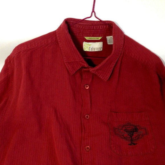 Cubavera Embroidered Cocktail Shirt Blue Agave Tequila Linen Blend Pocket Sz XXL - Picture 7 of 12